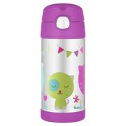 Termosy - Thermos Termos dziecięcy ze słomką 355 ml kot 12001A - miniaturka - grafika 1