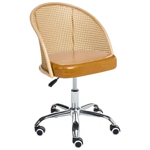 Fotel biurowy, krzesło biurowe Beliani Krzesło obrotowe BALTIMORE Ekoskóra Brązowy - Fotele i krzesła biurowe - miniaturka - grafika 1