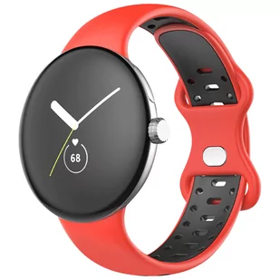 Pasek do zegarka Google Pixel Dwukolorowy Silikonowy Elastyczny Czerwony/Czerwony - Akcesoria do smartwatchy - miniaturka - grafika 1