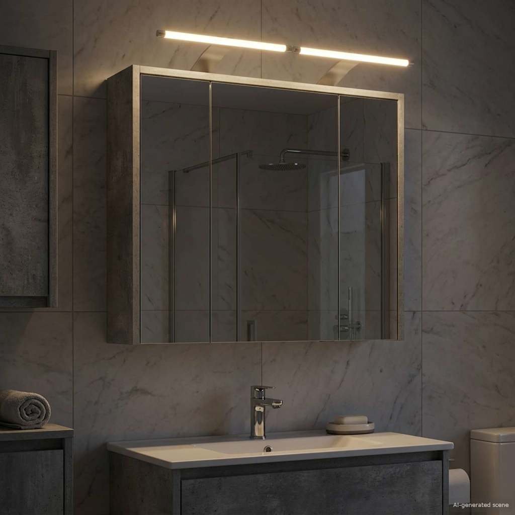 vidaXL vidaXL Szafka z lustrem do łazienki Betonowy szary 63,5 x 16 x 62,5 cm