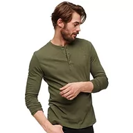 Bluzy męskie - Superdry Vintage Logo Emb L/S Henley Bluza męska, Thrift Olive Marl, S - miniaturka - grafika 1