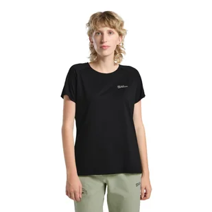 Damska koszulka z krótkim rękawem Jack Wolfskin PRELIGHT STRIDE T W black - S - Koszulki i topy damskie - miniaturka - grafika 1
