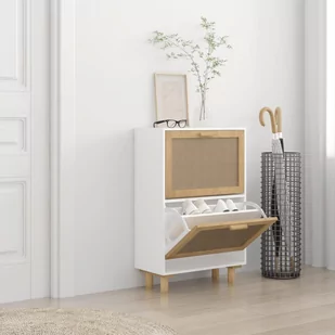Lumarko Szafka na buty, biała, 52x25x80 cm, materiał drewnopochodny - Szafki na buty - miniaturka - grafika 1