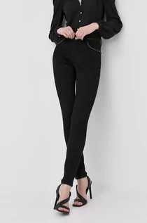 Spodnie damskie - Morgan spodnie damskie kolor czarny dopasowane high waist - grafika 1