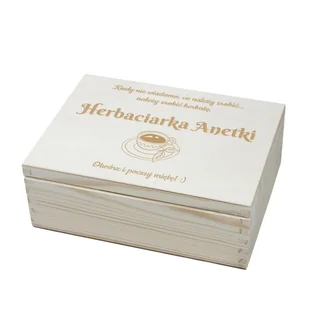 Pudełko na herbatę z grawerem herbaciarka z imieniem i cytatem - Pojemniki kuchenne Pudełko na herbatę z grawerem herbaciarka z imieniem i cytatem - Pojemniki kuchenne - miniaturka - grafika 1