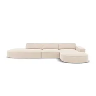 Narożniki - Beżowa aksamitna sofa narożna (prawy narożnik) Jodie - Micadoni Home - miniaturka - grafika 1
