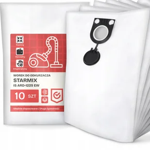 10x Worek do Odkurzacza Starmix Is ARD-1225 Ew Syntetyczny Tekstylny G9 - Worki do odkurzaczy - miniaturka - grafika 1