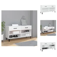Szafki na buty - vidaXL Szafka na buty biały wysoki połysk 102x35x55 cm materiał drewnopochodny - Stojaki i szafki na buty - miniaturka - grafika 1