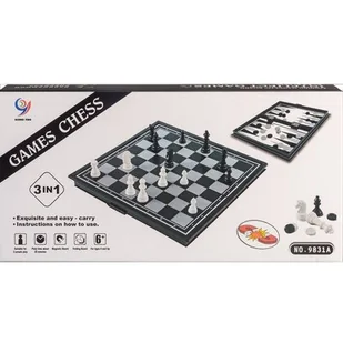 Gra logiczna, Szachy/Warcaby, Tryktrak, 9831A AN09 - Gry planszowe - miniaturka - grafika 1