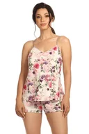 Piżamy damskie - Satynowa piżama Pinky z kwiatowym wzorem XL - Pudełko podarunkowe - miniaturka - grafika 1