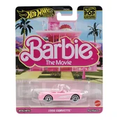 Samochody i pojazdy dla dzieci - Hot Wheels, Premium Popkultura Barbie The Movie 1956 CORVETTE, JBL79/HXD63 - miniaturka - grafika 1