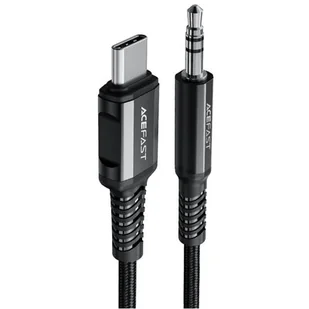 Acefast Acefast kabel audio USB Typ C - 3,5mm mini jack (męski) 1,2m, AUX czarny (C1-08 black) C1-08-C-3,5mm black - Kable - miniaturka - grafika 1
