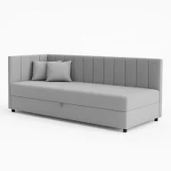 Łóżka dla dzieci i młodzieży - Tapczan łóżko jednoosobowe z pojemnikiem do salonu Sofaro Plus 90x200 Szary - miniaturka - grafika 1
