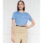 Koszulki i topy damskie - Tommy Hilfiger T-shirt REG CORP LOGO C-NK SS | Regular Fit - miniaturka - grafika 1