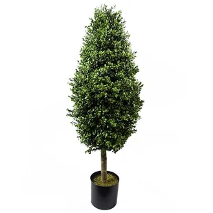 Leaf Realistyczne sztuczne bukszpanowe drzewo topiary, 120 cm bukszpan stożek UV - Sztuczne drzewka - miniaturka - grafika 1