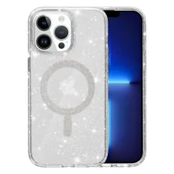 Etui i futerały do telefonów - Do etui na telefon iPhone 13 Pro kompatybilne z MagSafe Glitter PC + TPU hybrydowa obudowa odporna na wstrząsy - biała - miniaturka - grafika 1