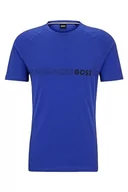 Koszulki męskie - BOSS Męski T-shirt RN Slim Fit Slim-Fit z ochroną UV LSF 50+, niebieski, XL - miniaturka - grafika 1