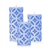 Świece - ŚWIECA DEKORACYJNA KOŁA KPL. 3SZT kolor NIEBIESKI - miniaturka - grafika 1