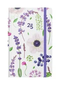Kalendarze - Kalendarz tygodniowy kieszonkowy - fioletowe kwiaty - miniaturka - grafika 1