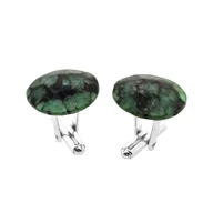 Spinki do mankietów i krawatów - Spinki do mankietów ze Szmaragdem (S1198) Srebro [925] - miniaturka - grafika 1