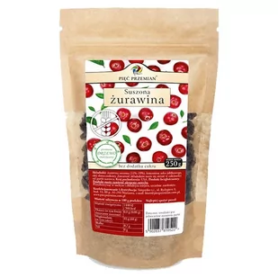 Pięć Przemian (SIMPATIKO) Żurawina suszona słodzona sokiem jabłkowym bez cukru bezglutenowa 250g 11SIMZURA2 - Bakalie - miniaturka - grafika 1