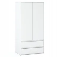 Szafy - Pojemna Szafa Garderoba 90CM 2D2SZ Drążek Biała - miniaturka - grafika 1