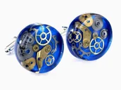 Spinki do mankietów i krawatów - MECHANICAL BLUE - Spinki do mankietów - miniaturka - grafika 1