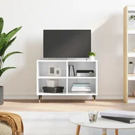 Szafki RTV - vidaXL Szafka pod TV, biała, wysoki połysk, 69,5x30x50 cm - miniaturka - grafika 1