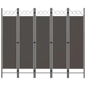 Parawany - Parawan 5-panelowy, antracytowy, 200 x 180 cm - miniaturka - grafika 1