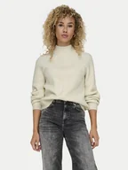 Swetry damskie - ONLY Golf Katia 15324678 Écru Regular Fit - miniaturka - grafika 1