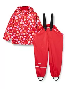 CareTec Dziecięce wodoszczelne spodnie i kurtka przeciwdeszczowa w zestawie (różne kolory), czerwone (czerwone), 104 - Spodnie i spodenki dla chłopców - miniaturka - grafika 1