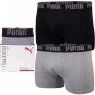 Majtki męskie - PUMA BOKSERKI MĘSKIE MAJTKI BOXER 2P CZARNE/SZARE r.M - miniaturka - grafika 1