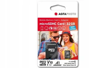 AgfaPhoto Mobile High Speed 32GB MicroSDHC Class 10 + Adapte (10581) - Karty pamięci - miniaturka - grafika 1