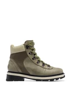 Botki damskie - Sorel Skórzane botki "Lennox" w kolorze khaki - miniaturka - grafika 1