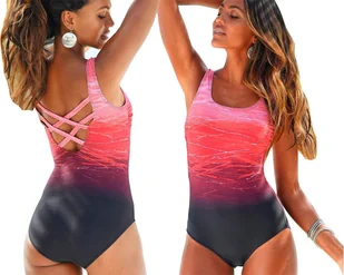 JEDNOCZĘŚCIOWY STRÓJ KĄPIELOWY DAMSKI KOSTIUM WYSZCZUPLAJĄCY MONOKINI M 38 - Stroje kąpielowe - miniaturka - grafika 1