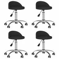 Krzesła - vidaXL Obrotowe krzesła stołowe 4 szt. czarne obite sztuczną skórą 3086242 - miniaturka - grafika 1