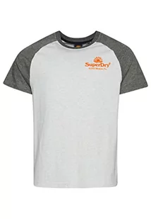 Superdry Koszulka męska z nadrukiem, Glacier Grey Marl/Rich Charcoal Marl, XXL - Koszulki męskie - miniaturka - grafika 1