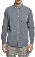 Koszule męskie - Urban Classics Męska koszula ze sztruksu, z długim rękawem, dostępna w wielu kolorach, rozmiary S – 5XL, niebieski, 5XL - miniaturka - grafika 1