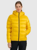 Kurtki damskie - Damska kurtka trekkingowa z puchem naturalnym 4F 4FWAW25TDJAF0734 - żółta - miniaturka - grafika 1