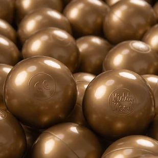 ﻿KiddyMoon Plastikowe piłeczki 7cm Zabawka zestaw kulek, złoty - Zabawki sensoryczne - miniaturka - grafika 1