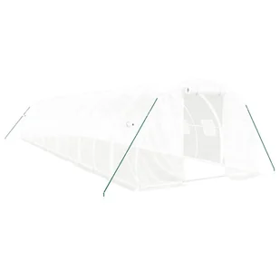 Prolenta Premium - Szklarnia z ramą stalową biała 36 m² 12x3x2 m - Szklarnie ogrodowe - miniaturka - grafika 1