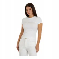 Koszulki i topy damskie - GUESS KOSZULKA DAMSKA T-SHIRT SS CN SANGALLO TEE BIAŁA r.S - miniaturka - grafika 1