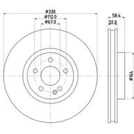 Tarcze hamulcowe - Tarcza hamulcowa HELLA 8DD 355 123-501 - miniaturka - grafika 1