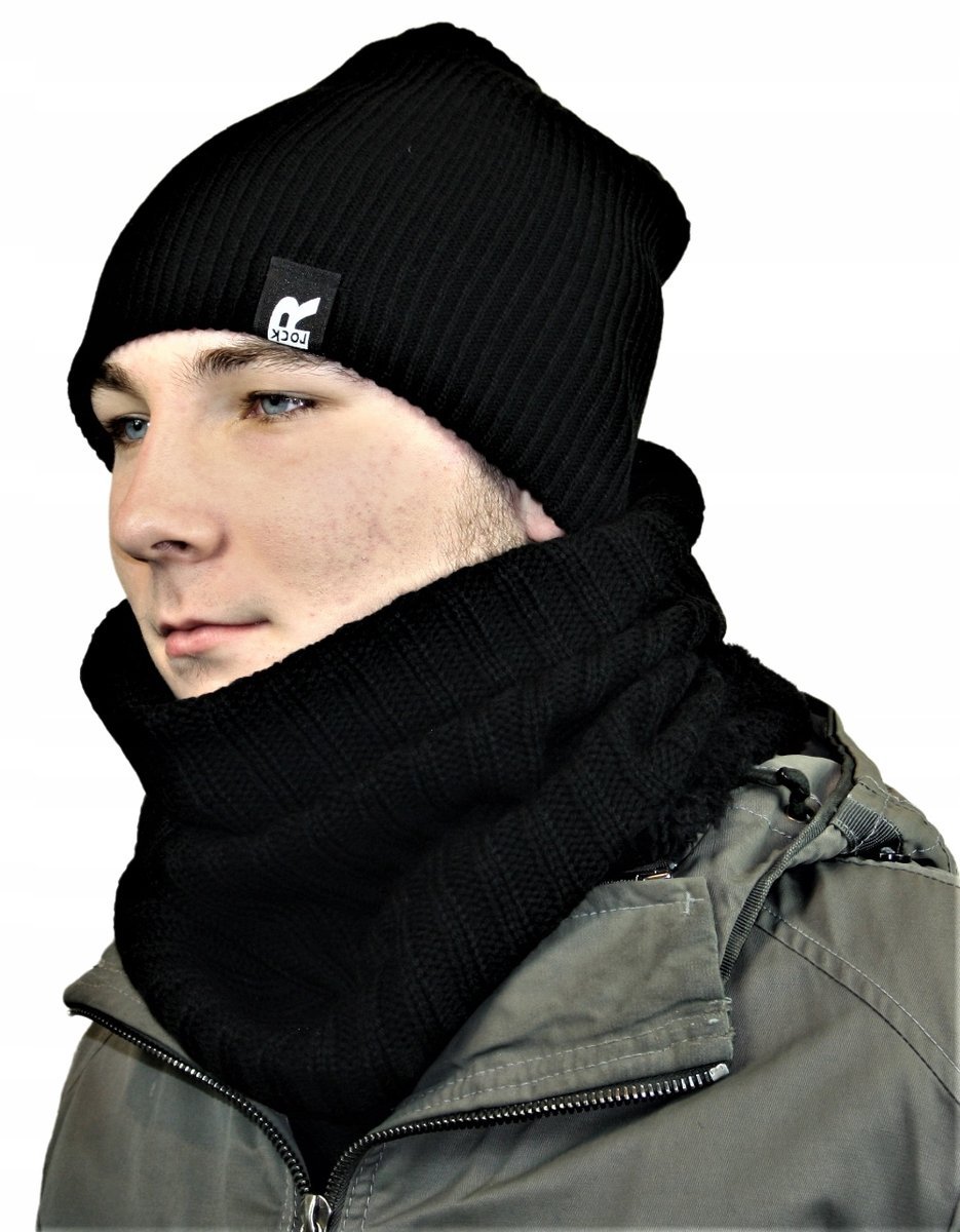 POLSKI KOMPLET MĘSKI CZAPKA ZIMOWA KOMIN KOLORY