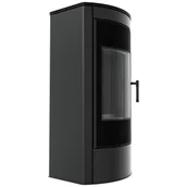 Piece wolnostojące - Piec stalowy koza TITAN Panorama BLACK Ø 150 11 kW - miniaturka - grafika 1