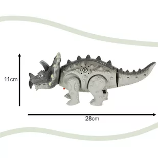 Dinozaur Triceratops zabawka interaktywna na baterie chodzi świeci ryczy - Zabawki zdalnie sterowane - miniaturka - grafika 3