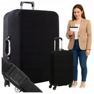 Akcesoria podróżnicze - Pokrowiec Ochronny na Dużą Walizkę Podróżną 70x50x30 L Etui Bagaż Czarny - miniaturka - grafika 1