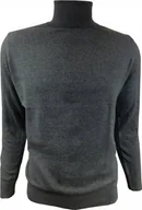 Swetry męskie - anagre sweter męski z dzianiny ciepły sweter z golfem sweter z golfem dla mężczyzn sweter z golfem regular fit 100% bawełna rozmiar 3xl szary - miniaturka - grafika 1