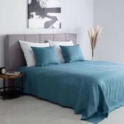 Narzuty - Narzuta na łóżko 260x260 Linen grey-blue - miniaturka - grafika 1