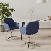 Krzesła - Lumarko Obrotowe krzesła stołowe, 2 szt., niebieskie, obite tkaniną  - miniaturka - grafika 1